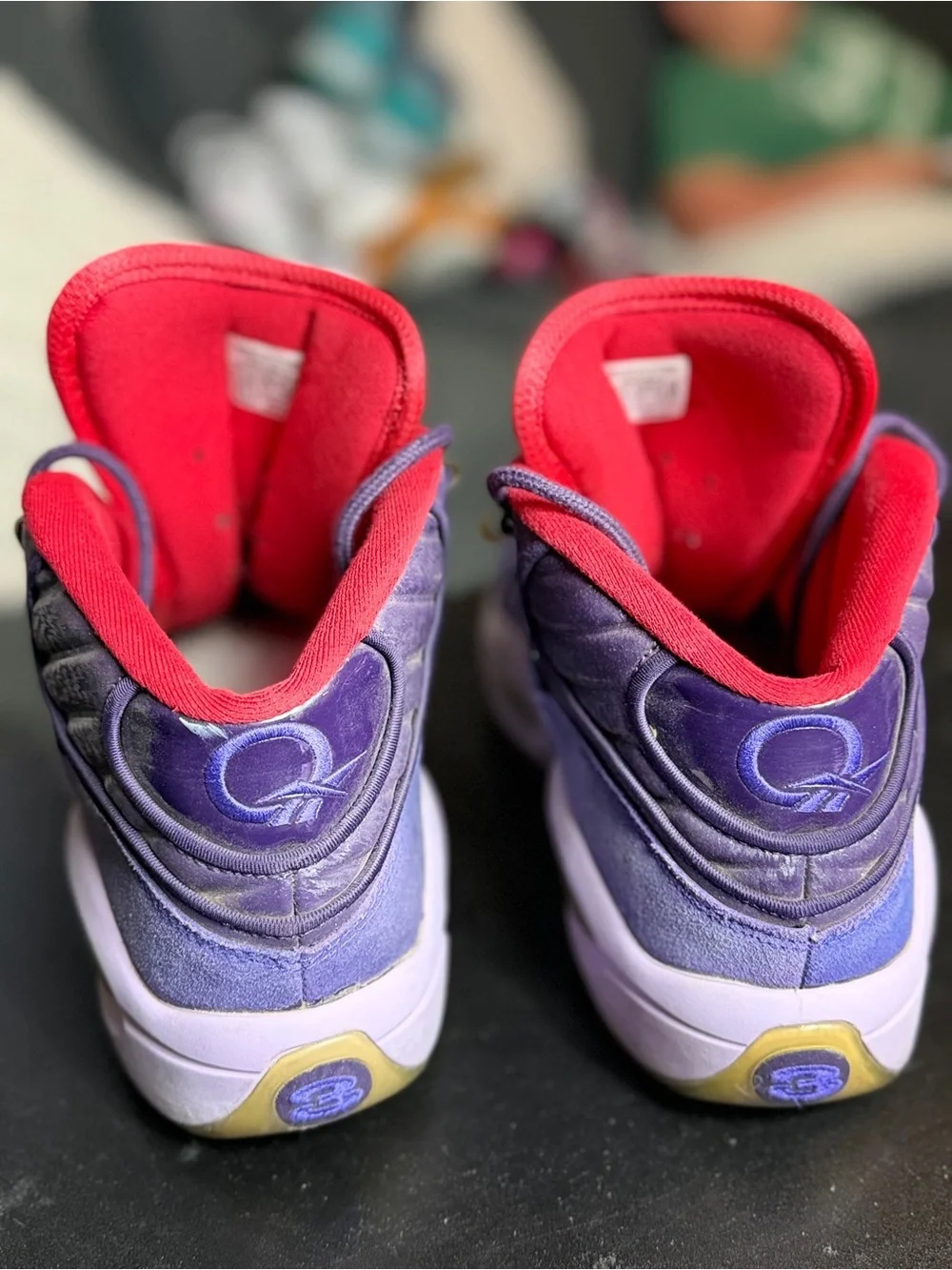 Reebok Men's Purple and Red High-Top Athletic Basketball Shoes